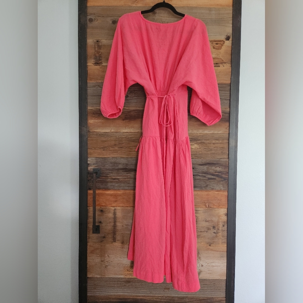 NWT Free People Endless Summer On The Move Midi Dress Wrap Pink Dress Size Small - Picture 7 of 7